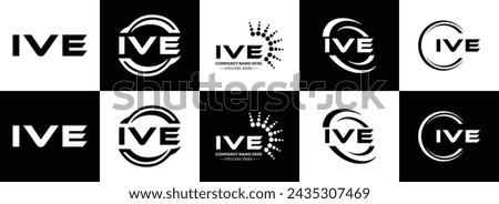 IVE logo. I V E design. White IVE letter. IVE, I V E letter logo design. Initial letter IVE linked circle uppercase monogram logo.