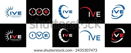 IVE logo. I V E design. White IVE letter. IVE, I V E letter logo design. Initial letter IVE linked circle uppercase monogram logo.