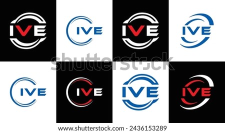 IVE logo. I V E design. White IVE letter. IVE, I V E letter logo design. Initial letter IVE linked circle uppercase monogram logo.