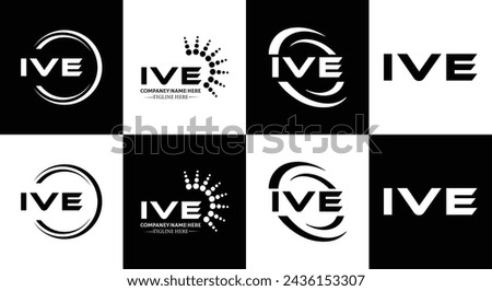 IVE logo. I V E design. White IVE letter. IVE, I V E letter logo design. Initial letter IVE linked circle uppercase monogram logo.