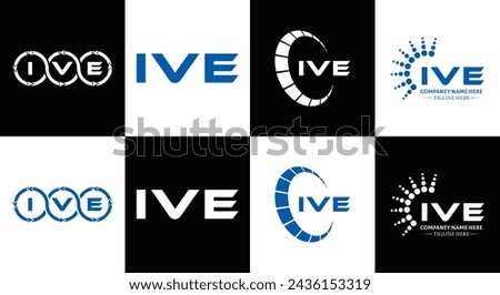 IVE logo. I V E design. White IVE letter. IVE, I V E letter logo design. Initial letter IVE linked circle uppercase monogram logo.