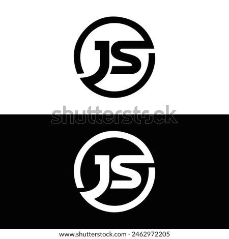 JS letter logo design. JS polygon, circle, triangle, hexagon, flat and simple style with white color variation letter logo set in one artboard. JS minimalist and classic logo. JS