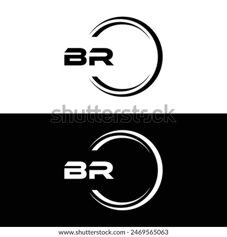 BR logo. B R design. White BR letter. BR B R letter logo design.