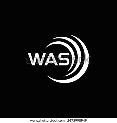 WAS logo. W A S design. White WAS letter. WAS, W A S letter logo design. W A S letter logo design 