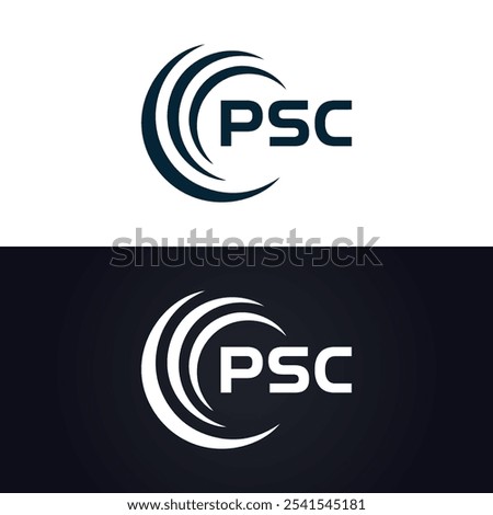 PSC logo. P S C design. White PSC letter. PSC, P S C letter logo design. P S C letter logo design in GOLD,