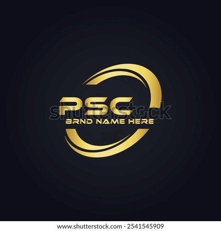 PSC logo. P S C design. White PSC letter. PSC, P S C letter logo design. P S C letter logo design in GOLD,