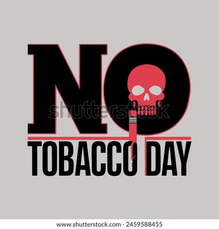 Concept of no smoking and World No Tobacco Day. Banner with black Typography tobacco sign and cigarette. texture background vector design