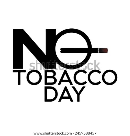 Concept of no smoking and World No Tobacco Day. Banner with black Typography tobacco sign and cigarette. texture background vector design