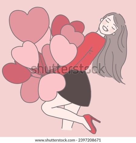 girl with heart filled balloons