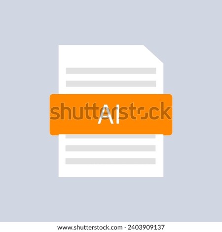 AI file icon. Flat, orange, document AI file, AI file icon. Vector icon