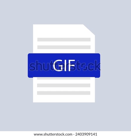 GIF file icon. Flat, blue, document GIF file, GIF file icon. Vector icon