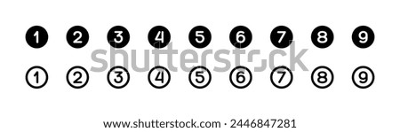 Numbers icons collection. Linear style. Vector icons