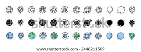 Internet icon collection. Linear, silhouette and flat style. Vector icons