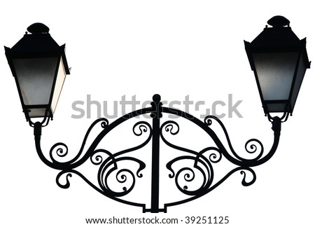 lamp pole on white background