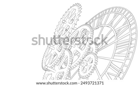 Image, Stock Photo Antique mechanical pocket watch in a elderly womans wrinkled hands