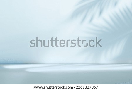 Similar – Image, Stock Photo Empty platform with plant leaves on beige background