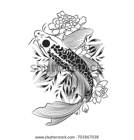koi coloring tattoo style vector download free vector art stock koi coloring tattoo style vector download free vector art stock