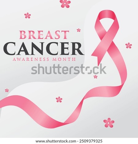 Breast cancer awareness month social media post template design. Editable banner with pink background and ribbon illustration, Breast cancer awareness, Breast cancer post, women Breast cancer