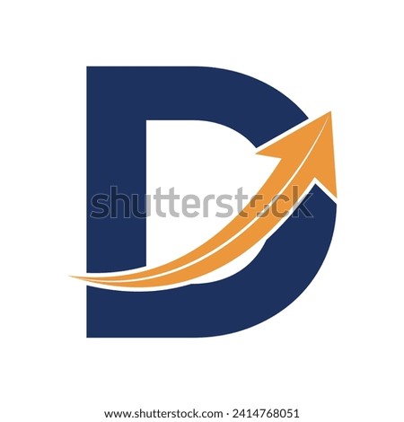 Initial Arrow Logo combine with letter D vector template