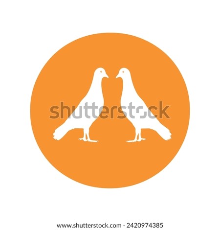 Pigeon Bird Logo combine with letter O vector template