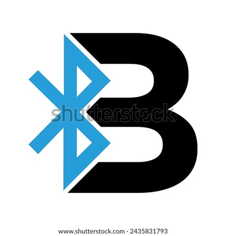 Bluetooth logo Logo combine with letter B vector template