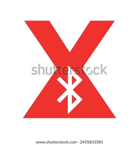 Initial Bluetooth Logo combine with letter X vector template