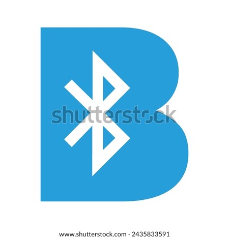Initial Bluetooth Logo combine with letter B vector template