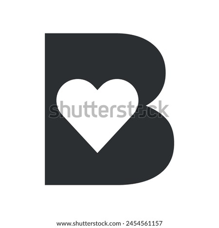 Love logo Logo combine with letter B vector template