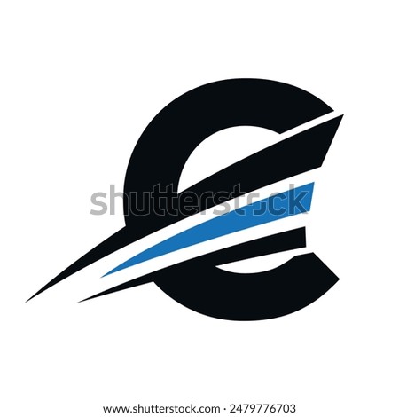 Initial Speed boat Logo combine with letter C vector template