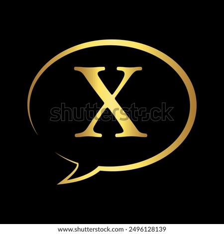 Chat Logo combine with letter X vector template