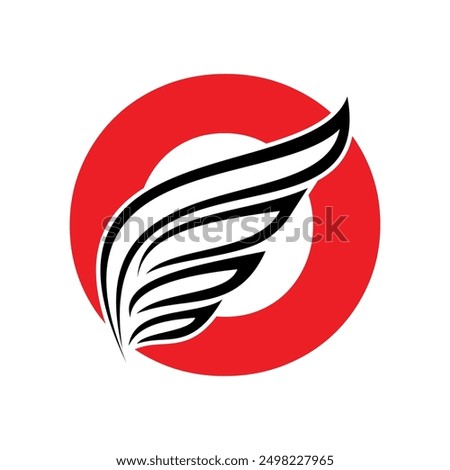 Falcon wing Logo combine with letter O vector template