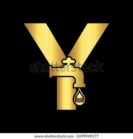 plumbing Logo combine with letter Y vector template