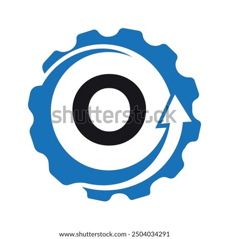 Gear Logo combine with letter O vector template