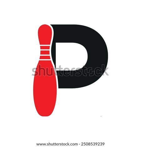 Bowling Logo combine with letter P vector template