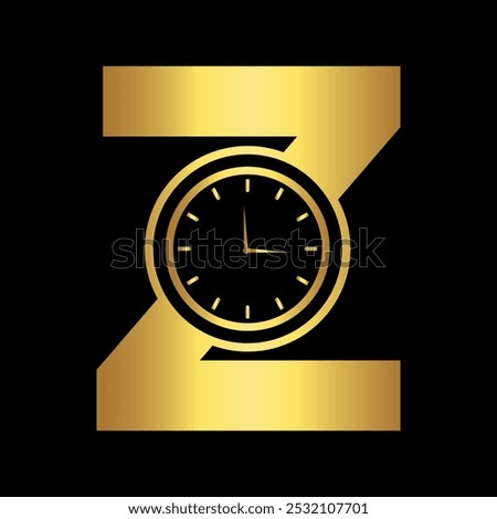 Clock Logo combine with letter Z vector template