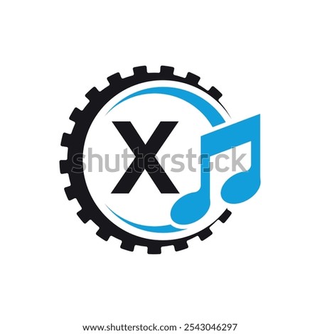 Industrial Logo combine with letter X vector template