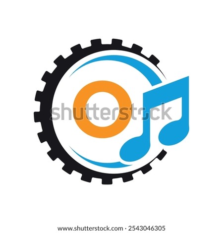 Industrial Logo combine with letter O vector template