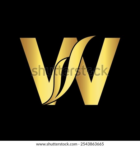 Swoosh Logo combine with letter W vector template