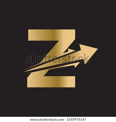 Initial Arrow Logo combine with letter Z vector template