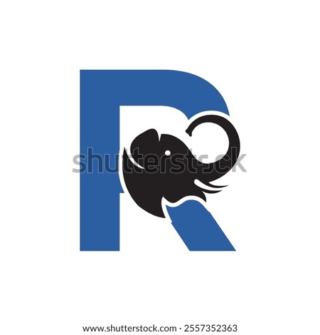 Similar – Image, Stock Photo Large black R on white background on a brick wall