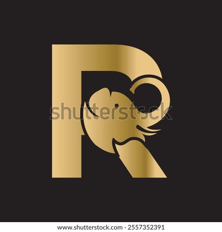 Similar – Image, Stock Photo Large black R on white background on a brick wall