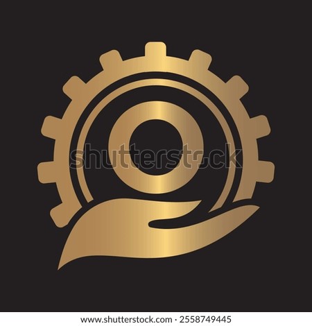 Initial Gear Logo combine with letter O vector template