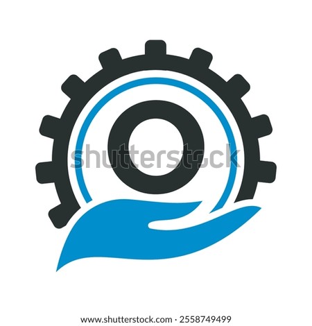 Initial Gear Logo combine with letter O vector template