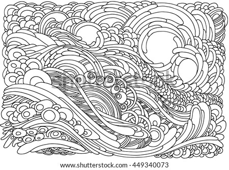 Black And White Doodle Vector Illustration Coloring Book For Adult