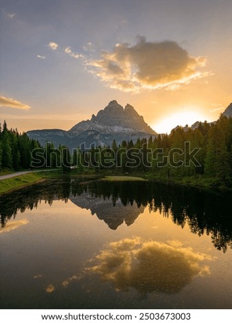 Similar – Image, Stock Photo Sunrise at the Auronzo hut