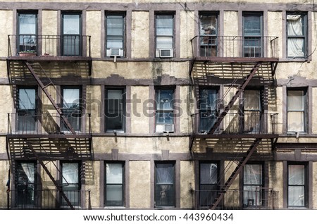 Rusty Emergency Escapes In A Run Down Apartment Building New York City 443960434 Rusty Emergency Escapes In A Run Down Apartment Building New York City 443960434