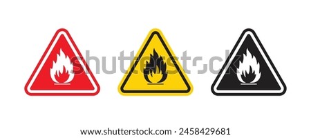 Fire hazard sign, danger warning, fire, illustration isolated on a white background.