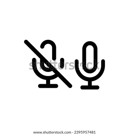 Mic off on icon. Simple vector sign