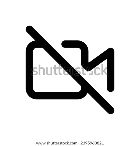 Video camera off icon. Simple vector sign