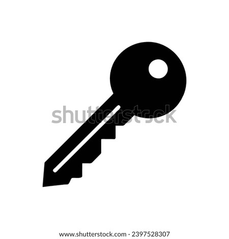 Key filled icon. Simple vector sign